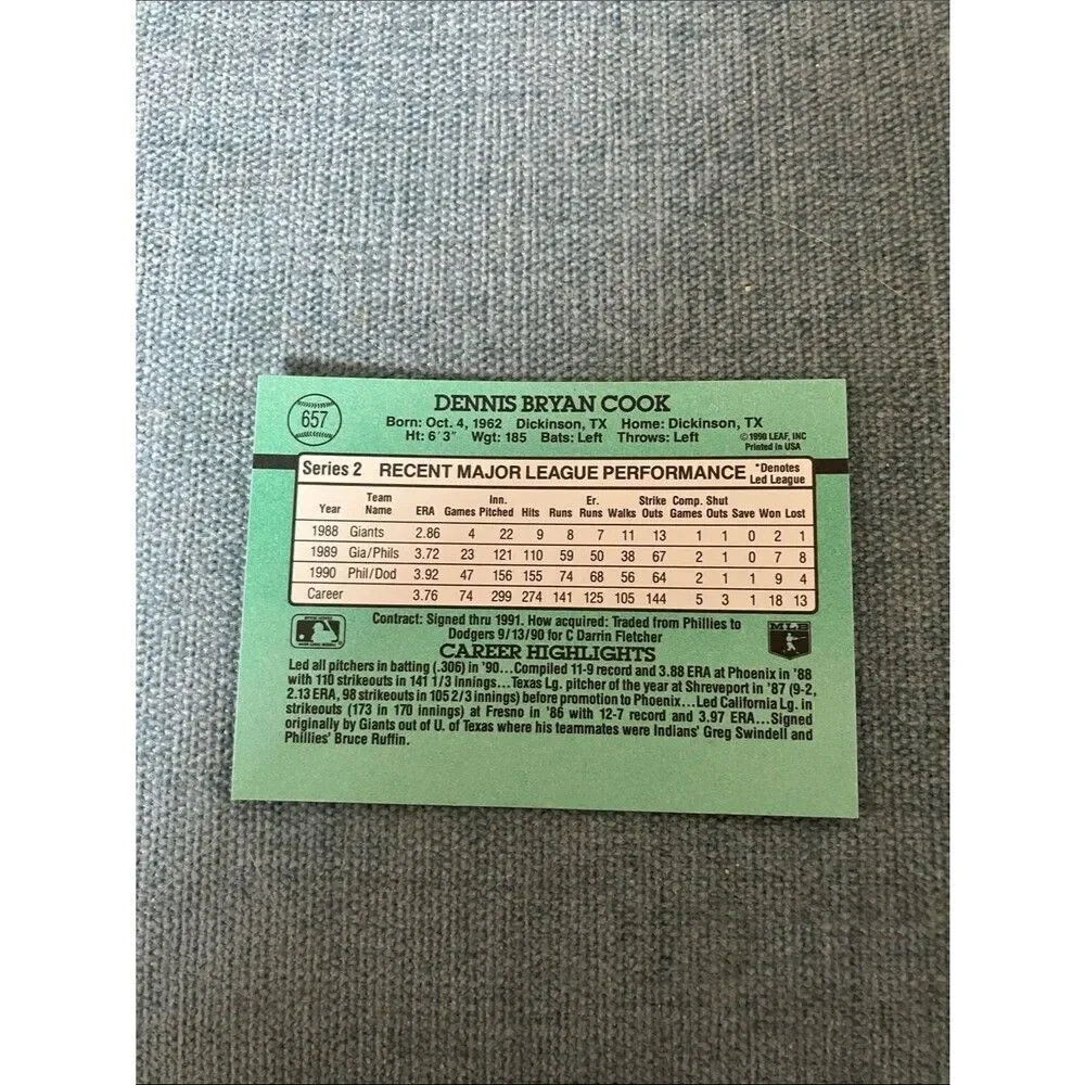 1991 Donruss Los Angeles Dodgers Baseball Card Trading Card
